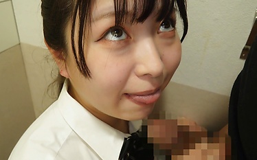 Naughty Schoolgirl Can't Get Enough of Public Toilet Action