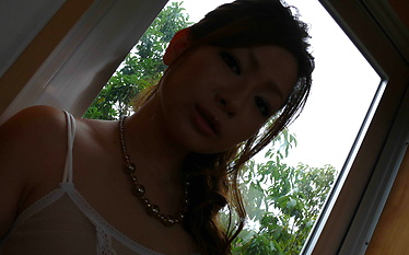 Lovely babe Yukina Momose caressing her boobies and her cherry