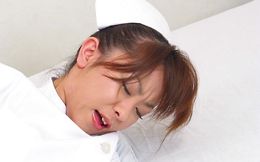There is a lovely pussy under Miina Minamotos nurse uniform