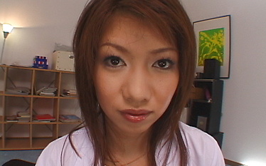 Nami Kimura makes cock ready for fucking with mouth and feet