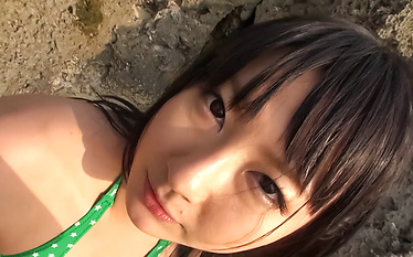 Megumi Haruka bites balls and sucks dick
