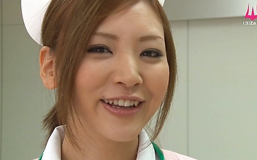 Mio Kuraki plays the dirty nurse role with a steamy creampie finish