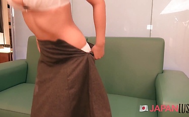 Asian milf enjoys a steamy creampie after a riding crop session